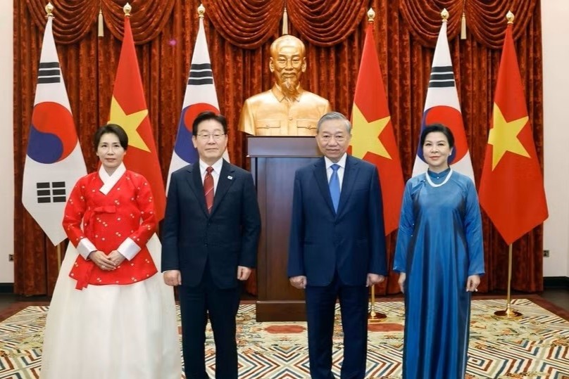 Tong Bi thu, Chu tich nuoc chu tri chieu dai Tong thong Han Quoc hinh anh