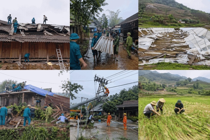 Mua da, dong loc thoi bay 244 mai nha o Lao Cai hinh anh