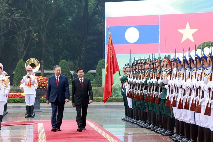 Tong Bi thu To Lam chu tri le don Tong Bi thu, Chu tich nuoc Lao hinh anh