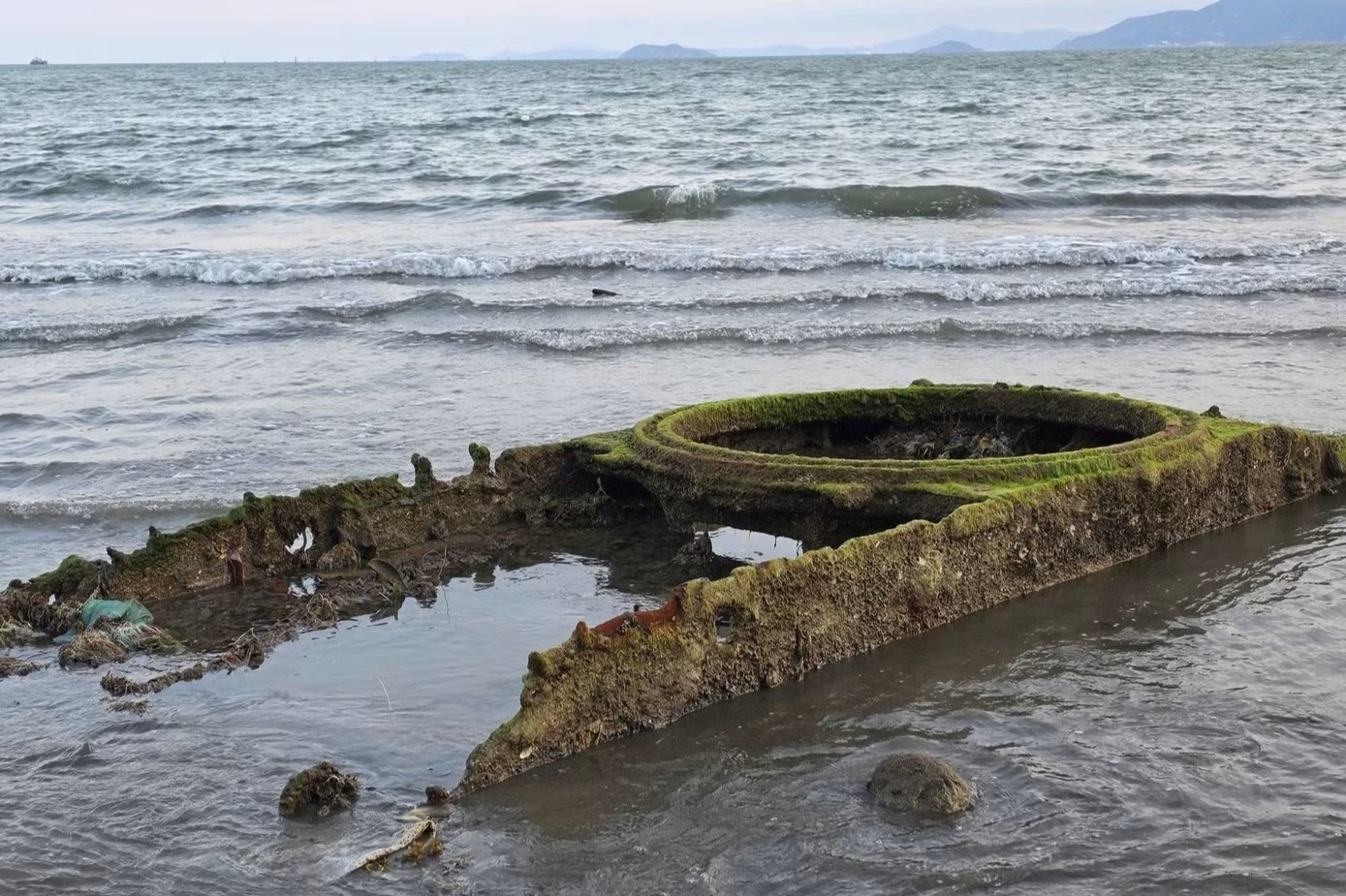 Chuan bi truc vot vat the giong xac xe tang o bien Quy Nhon hinh anh