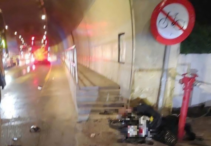 Tong vao lan can cua ham duong bo tren quoc lo, hai nguoi tu nan hinh anh