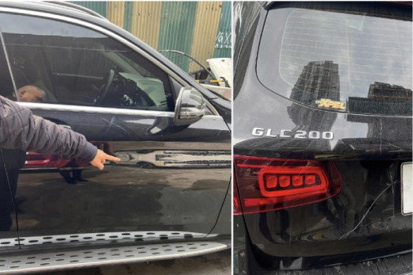 Khoi to vu an cao xuoc, dap guong xe Mercedes do truoc nha o Ha Noi hinh anh