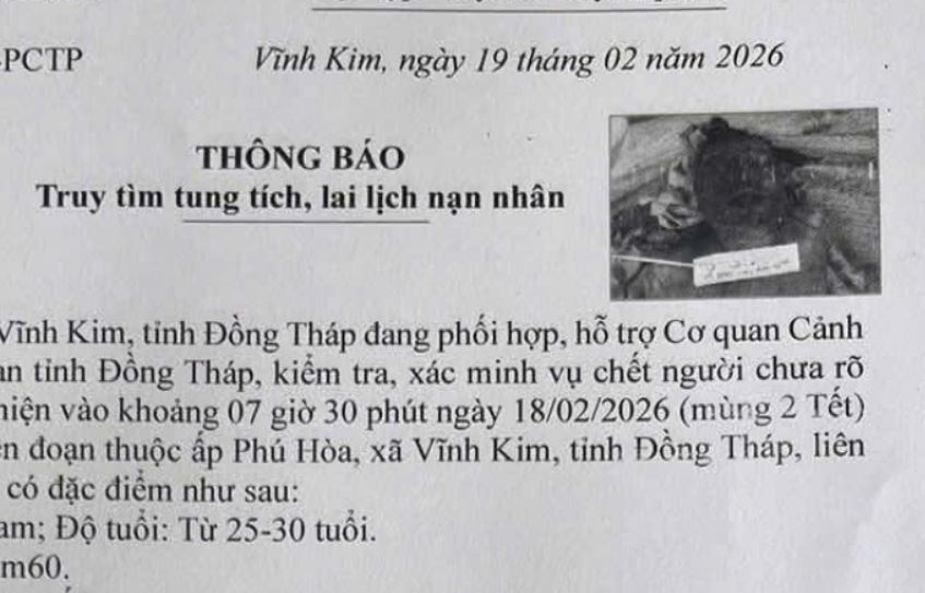 Tim danh tinh nguoi chet troi song o Dong Thap hinh anh