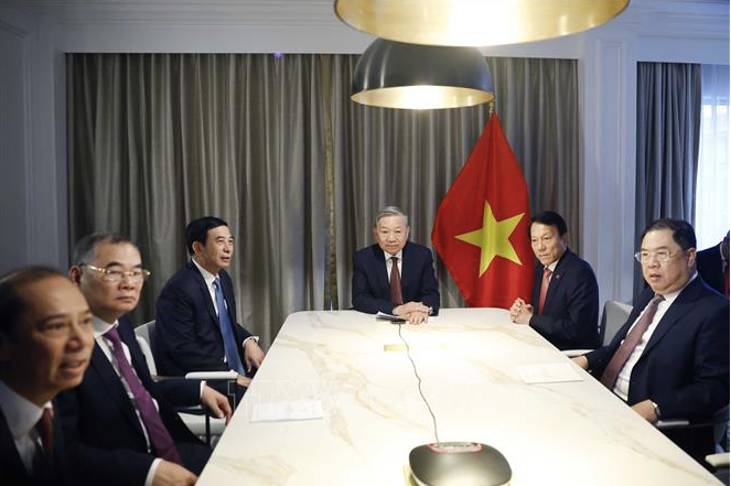 Tong Bi thu To Lam dien dam voi nguoi ban gan bo voi Viet Nam tai My hinh anh