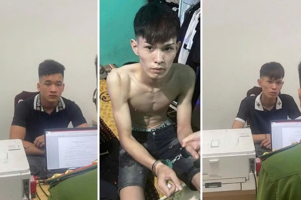 Bat giu nhom thanh thieu nien mang sung truy duoi nhau tren duong pho o Ha Noi hinh anh