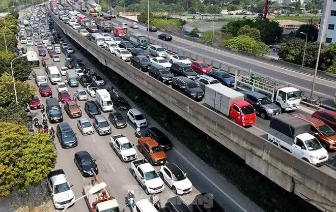 Phat hien loat goi cau Vanh dai 3 tren cao bi xo lech hinh anh
