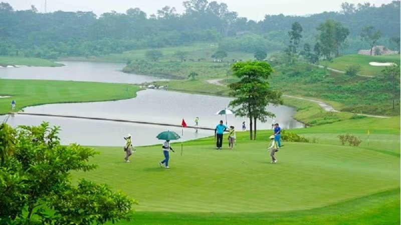 Khien trach, ha chuc truong phong choi golf trong gio lam viec hinh anh