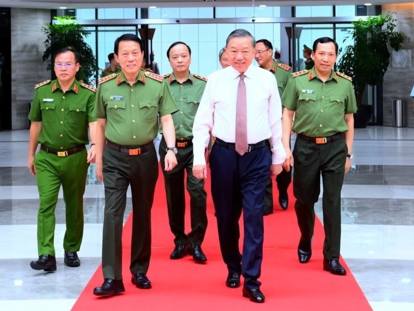 Tong Bi thu, Chu tich nuoc To Lam du Hoi nghi Dang uy Cong an Trung uong hinh anh