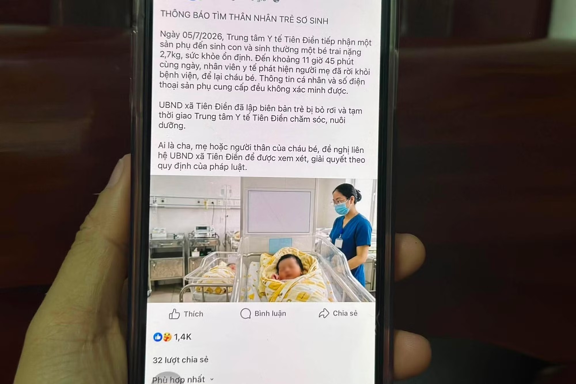 Sinh be trai, nguoi me de lai con roi mat lien lac hinh anh