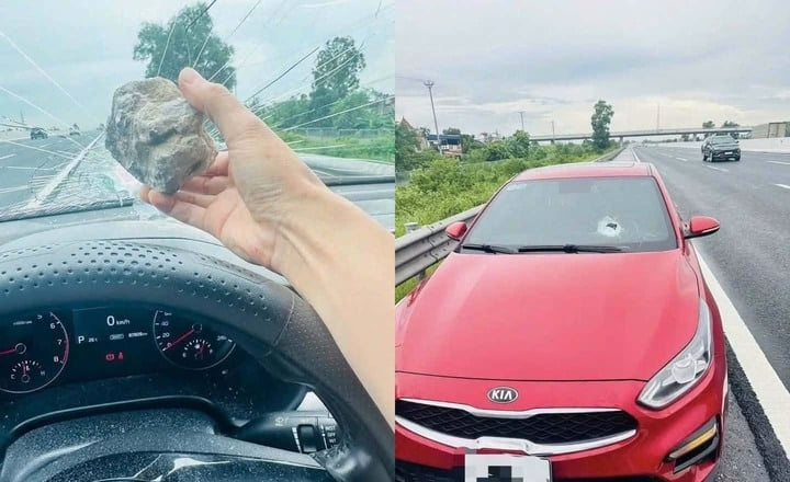 Xác minh vụ ôtô chạy trên cao tốc Hà Nội - Hải Phòng nghi bị ném đá