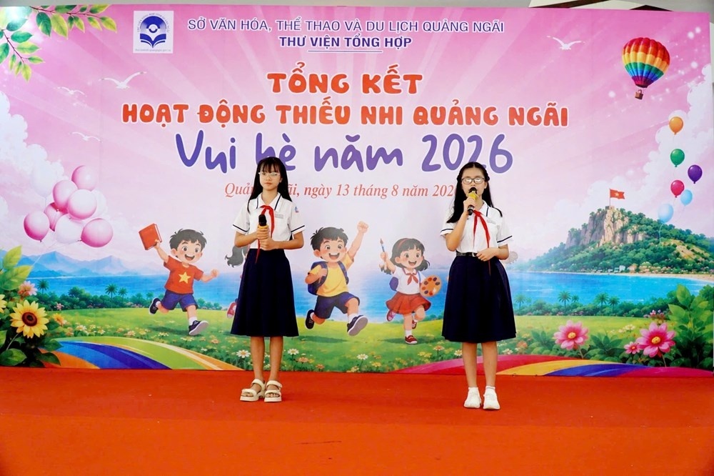 Thiếu nhi vui hè, thỏa sức sáng tạo tại thư viện Quảng Ngãi