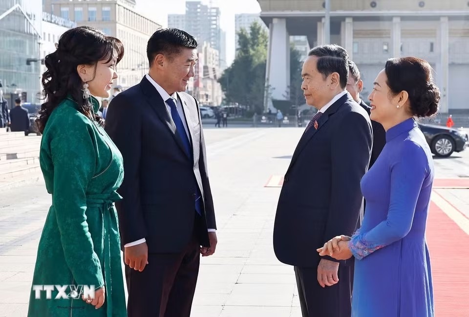 Lễ đón Chủ tịch Quốc hội Trần Thanh Mẫn và Phu nhân thăm chính thức Mông Cổ