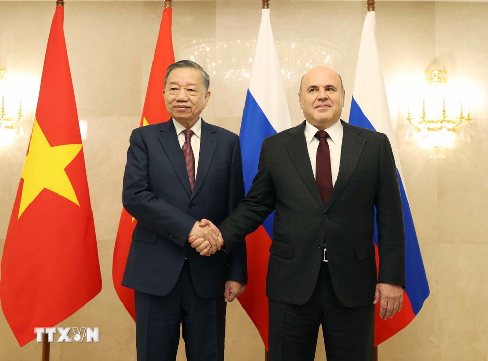 Tổng Bí thư, Chủ tịch nước Tô Lâm hội kiến Thủ tướng Nga Mikhail Mishustin