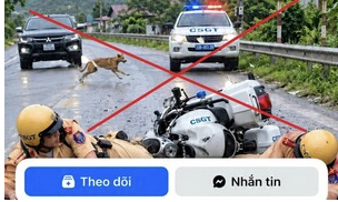 Hình ảnh 2 CSGT gặp tai nạn ở Thái Nguyên là sản phẩm của AI