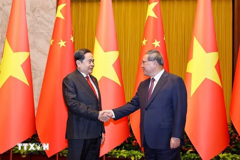 Chủ tịch Quốc hội Trần Thanh Mẫn hội kiến Thủ tướng Trung Quốc Lý Cường