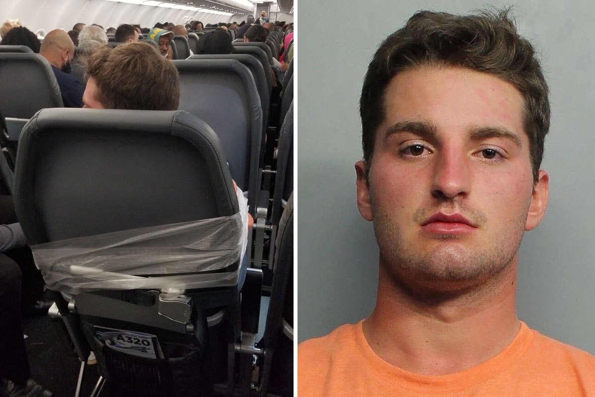 Sam so tiep vien, hanh khach bi troi lai tren chuyen bay o My hinh anh