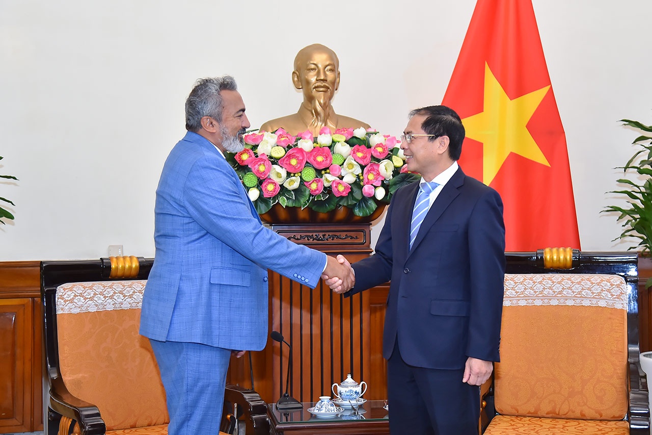 Bo truong Ngoai giao Bui Thanh Son tiep doan ha nghi si My hinh anh