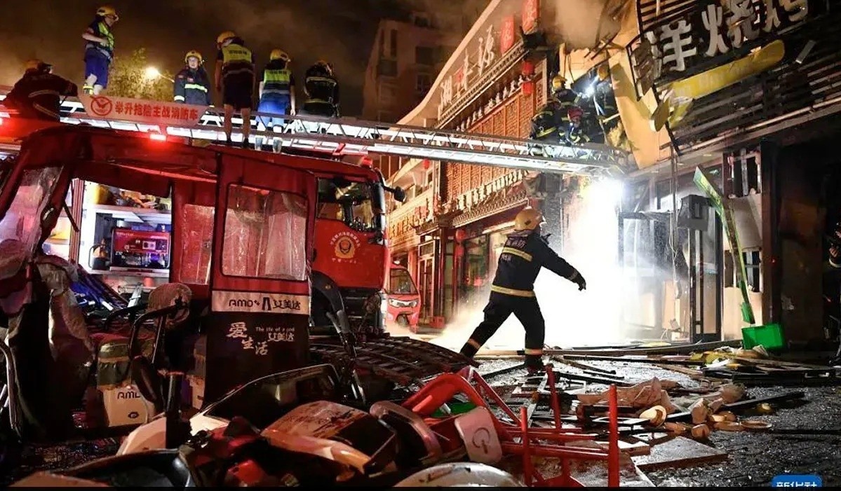 No khi gas tai nha hang Trung Quoc khien 31 nguoi thiet mang hinh anh