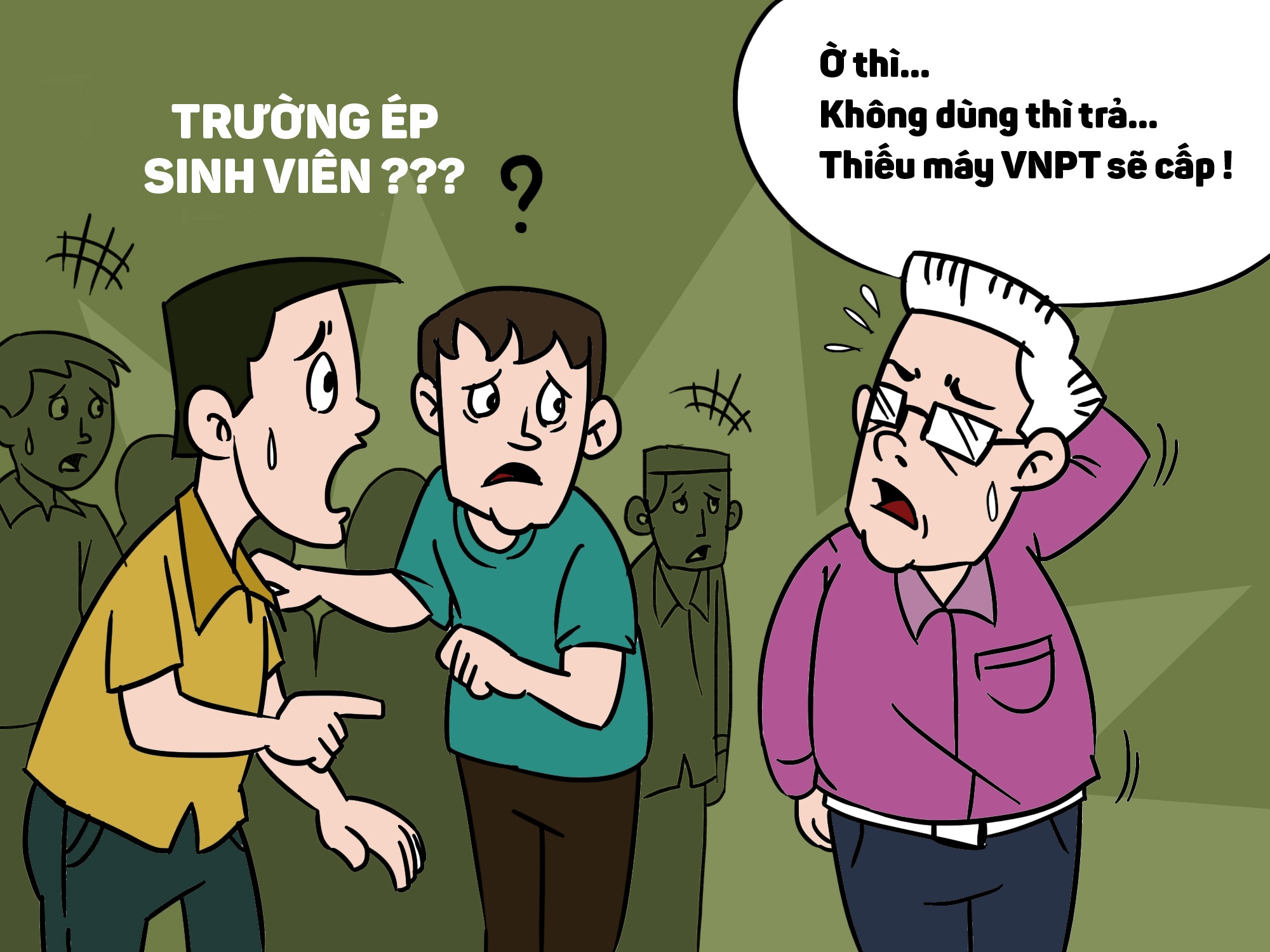 Theo nhiều sinh viên, cách làm này của nhà trường không khác gì đang ép buộc họ phải bỏ sim cũ, số cũ, hoặc phải mua lại máy điện thoại có hai sim để sử dụng dịch vụ của Vinaphone. Hiệu trưởng sau đó cho rằng, nhà trường chỉ khuyến khích, sinh viên nào không dùng thì có thể trả, còn nếu thiếu máy sẽ được VNPT cấp miễn phí.