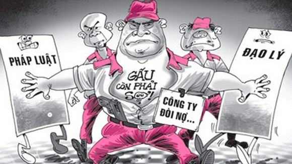 Di doi no thue phai co the nhan vien, giay gioi thieu hinh anh