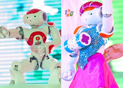 Robot mac yem, nhay Gentleman hinh anh