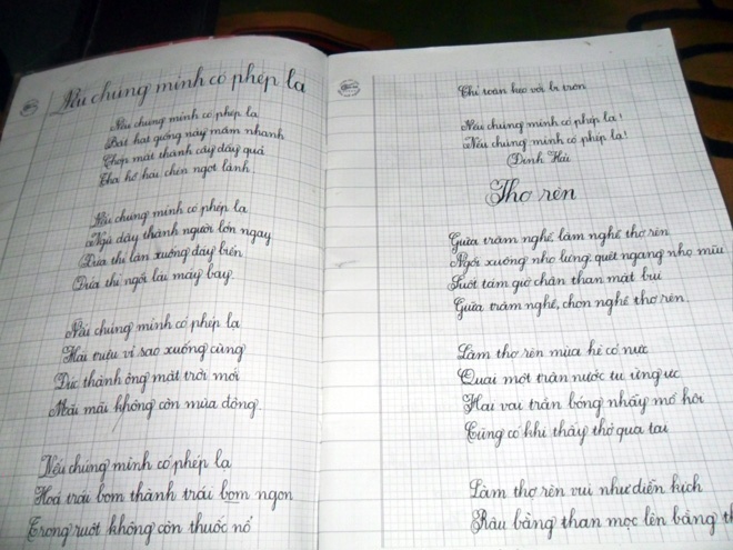 chữ đẹp, tranh, cô bé, lớp 3