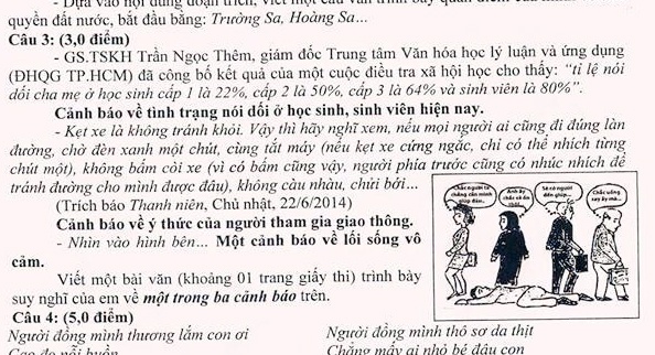 Benh noi doi cua hoc sinh vao de thi Van lop 10 hinh anh