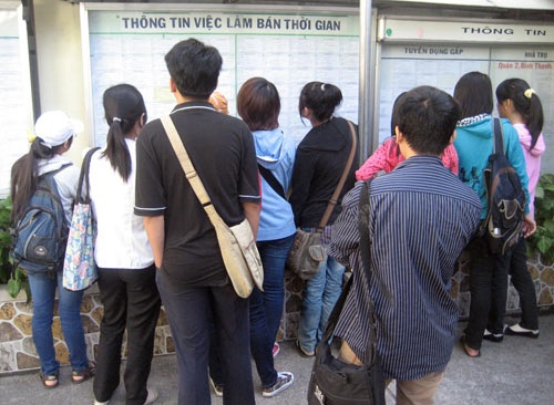 Tan sinh vien mac bay viec lam qua mang hinh anh