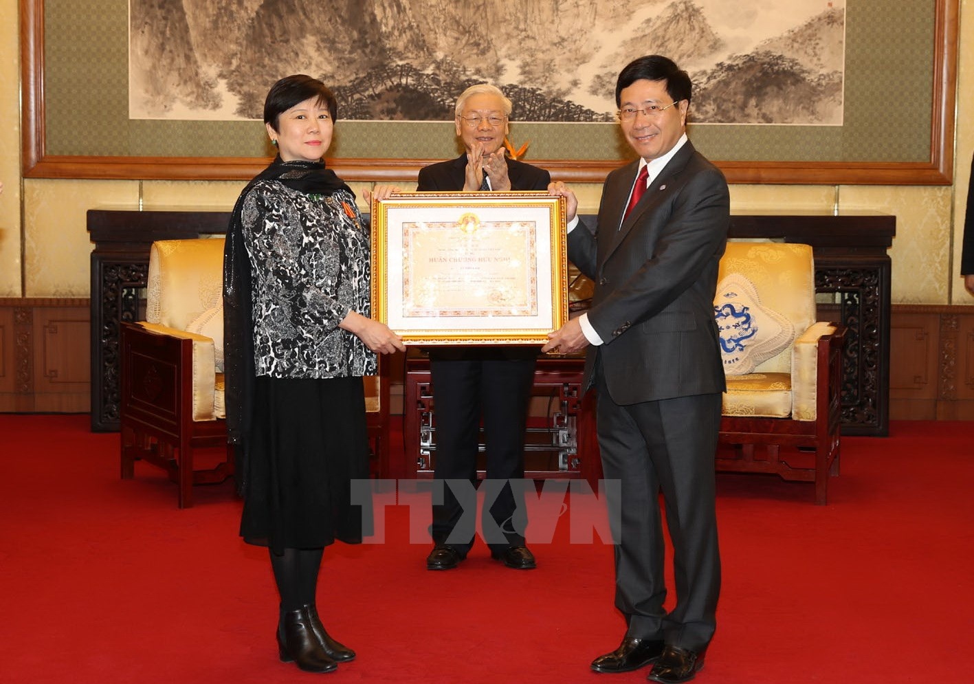 Tong Bi thu tiep doan Hoi Huu nghi Doi ngoai Nhan dan Trung Quoc anh 2