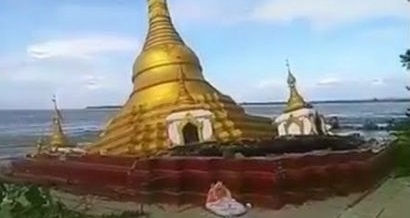 Chua vang Myanmar bi nuoc lu 'nuot chung' hinh anh