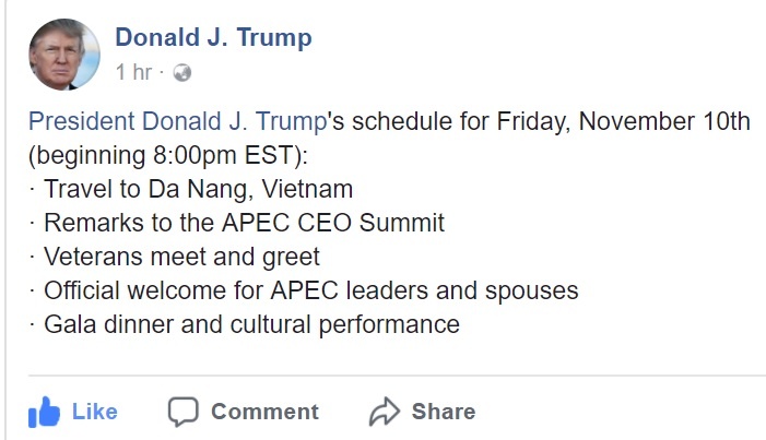 tổng thống Trump dự APEC ảnh 1 tong thong Trump du APEC anh 1