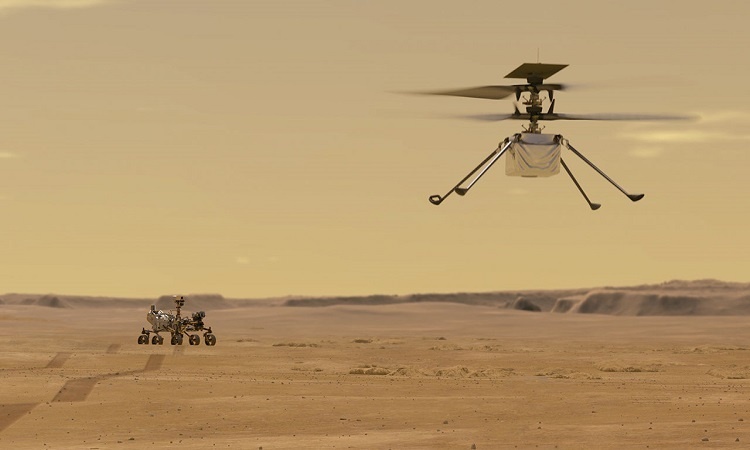 Truc thang NASA sap cat canh lan dau tien tren Sao Hoa hinh anh