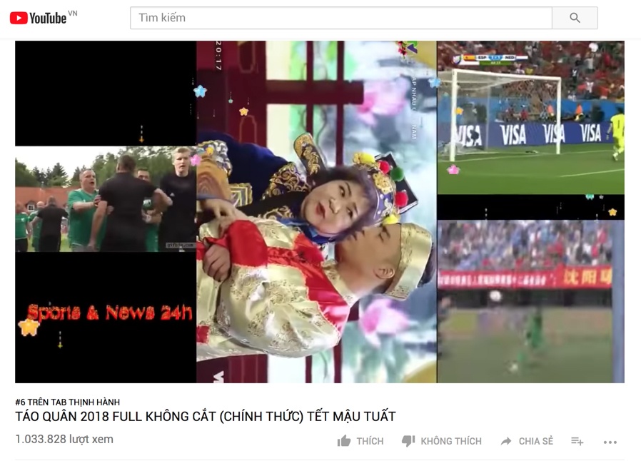 YouTube Viet tran lan video Tao quan 2018 gia mao anh 2