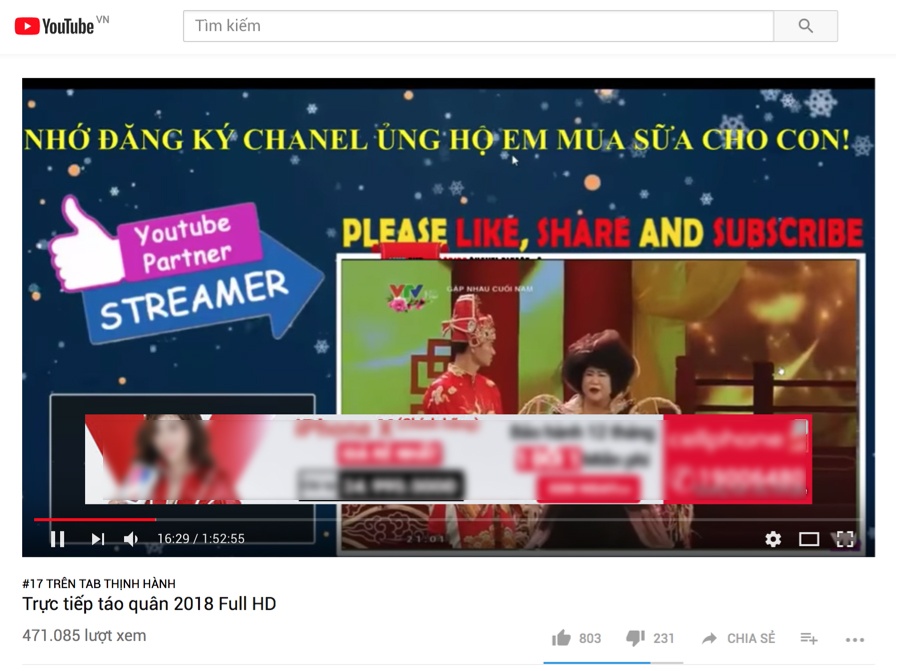YouTube Viet tran lan video Tao quan 2018 gia mao anh 1