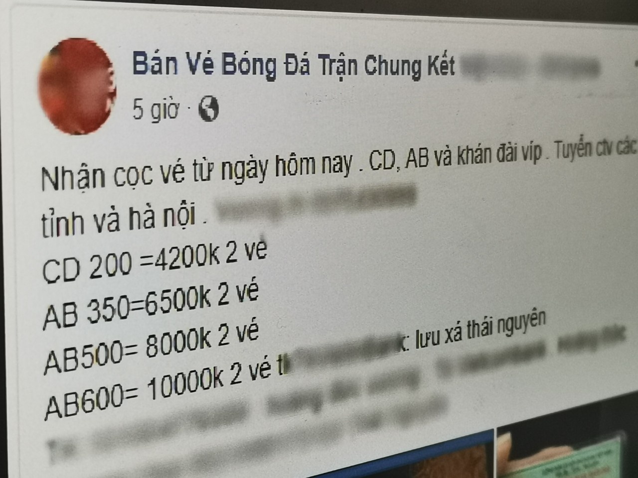 Ve cho den tran chung ket AFF Cup rao ban tren Facebook hinh anh