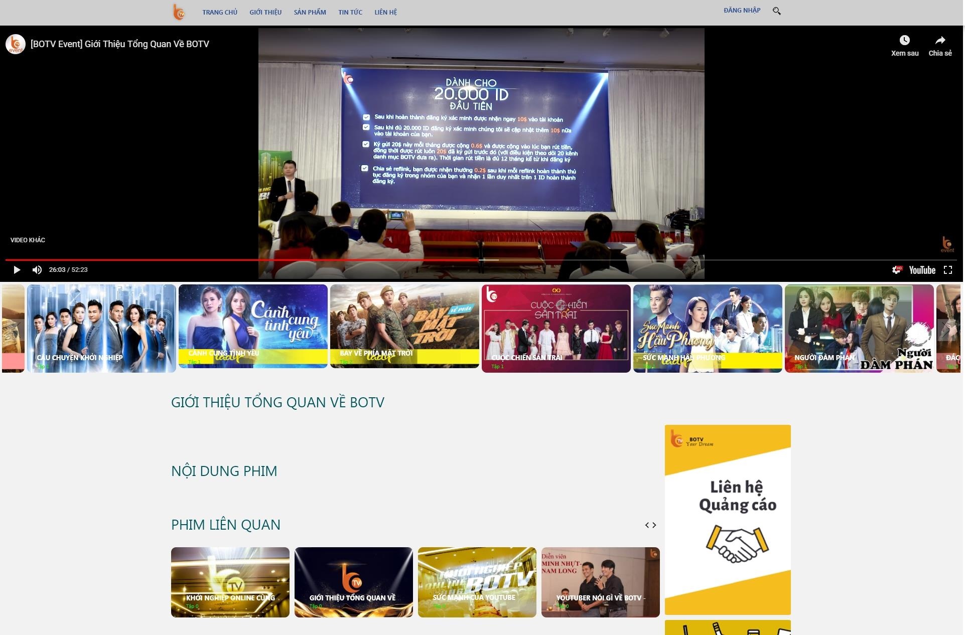 da cap youtube,  botv anh 2