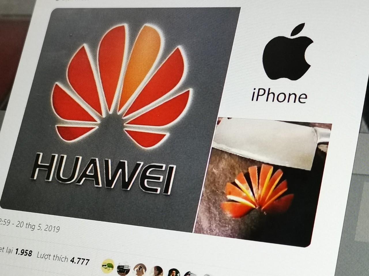 Nha ngoai giao TQ tweet ung ho Huawei bang iPhone gay xon xao hinh anh