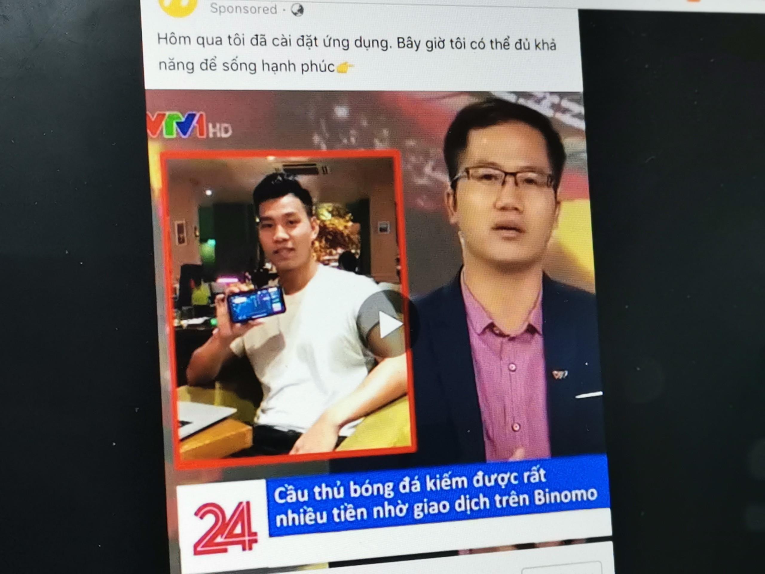 Mao danh VTV dang bai Van Thanh U23 VN quang cao ca cuoc Binomo hinh anh
