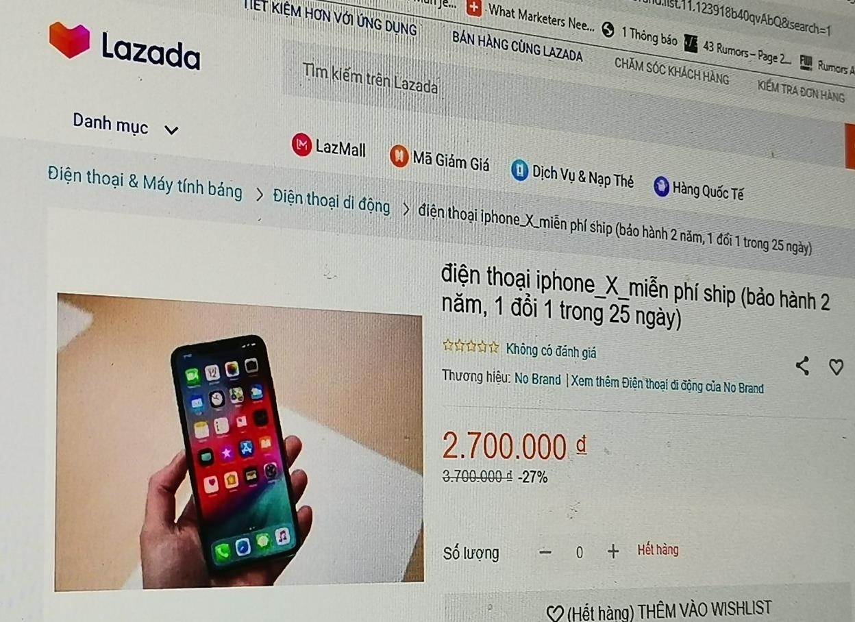 Thong bao go nhung hang gia, nhai van ngap tren Lazada hinh anh