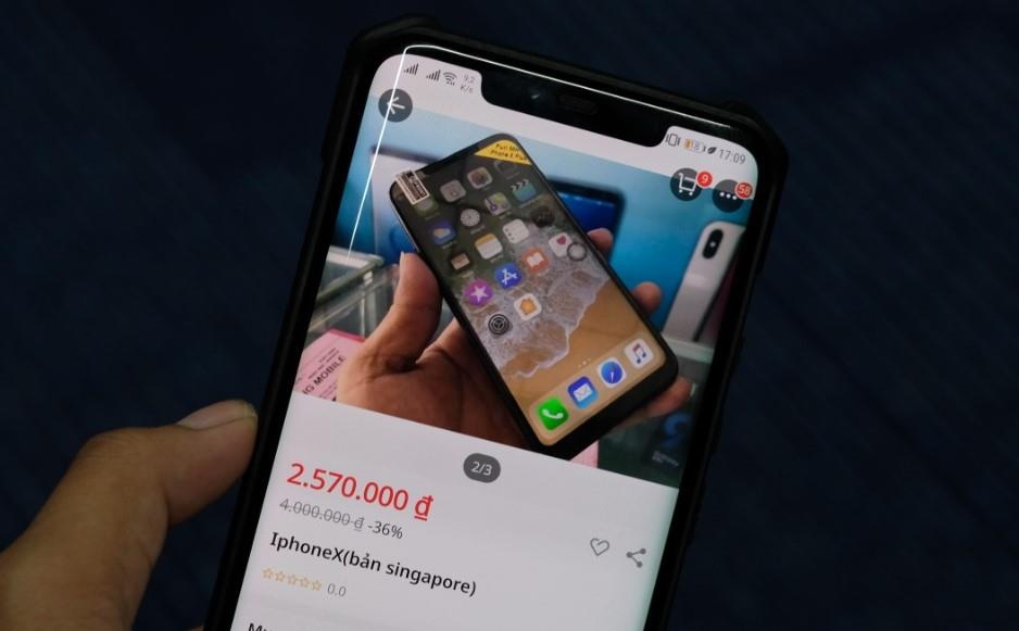 Mua dien thoai tren Lazada, nhan duoc ly nuoc, hang gia hinh anh