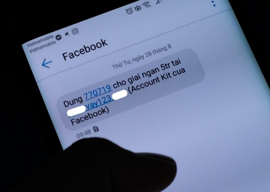 tin nhan OTP Facebook anh 1