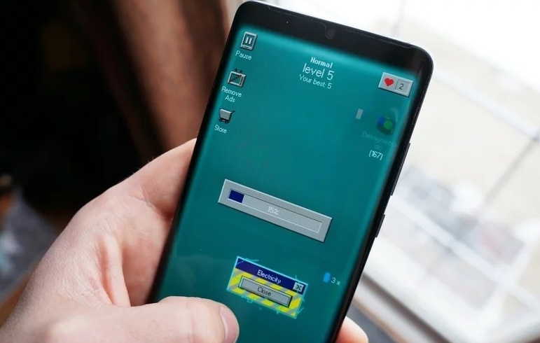 Tro choi bien smartphone hien dai thanh may tinh Windows 95 hinh anh