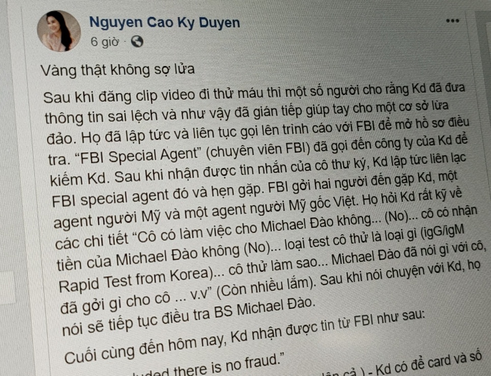 MC Ky Duyen xet nghiem Covid-19 anh 1