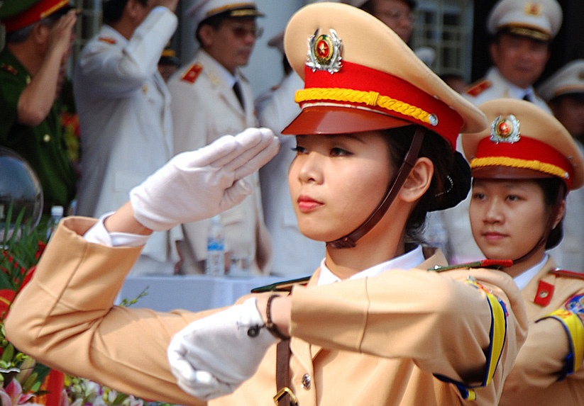 Sinh vien Canh sat dieu binh don nam hoc moi hinh anh