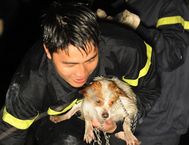 Chu cun nho thoat chet trong dam chay lon gan mot gio hinh anh