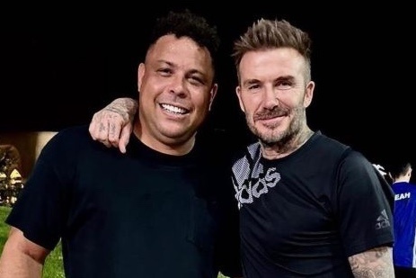 Beckham dau Ronaldo 'Beo' o Qatar hinh anh