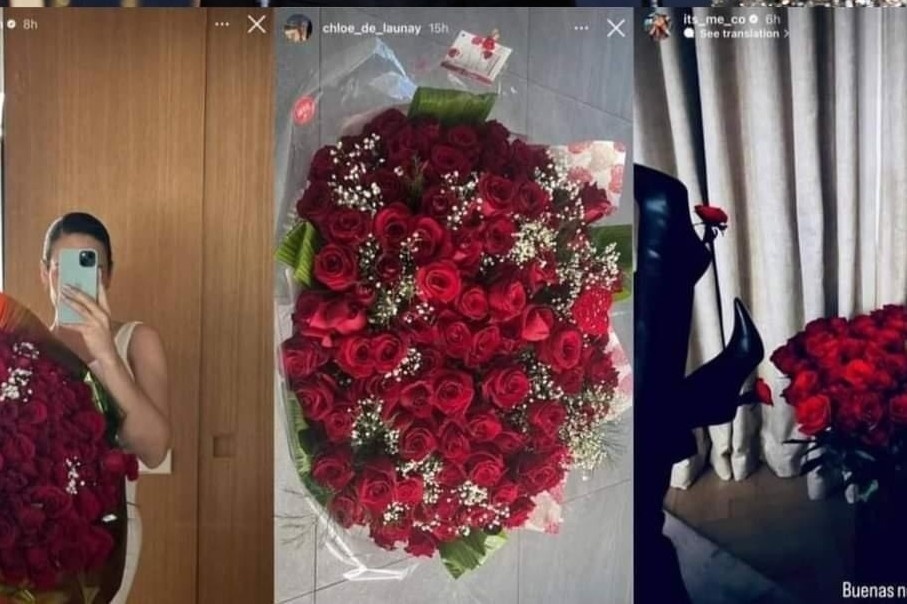 Benzema tang hoa cho ba nguoi phu nu trong le Tinh nhan hinh anh