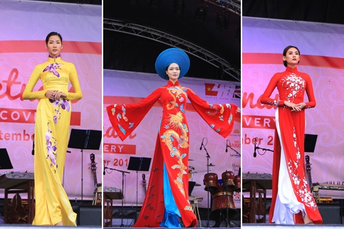 Hoang Yen - Hoang Thuy dien ao dai cua NTK Hoang Hai o Anh hinh anh
