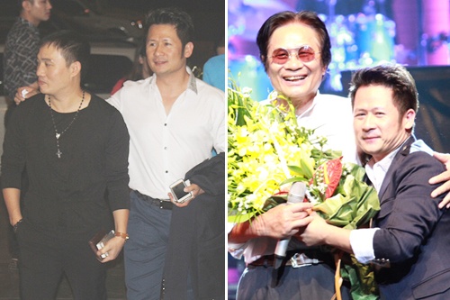 Bang Kieu khoac vai Quang Linh toi chuc mung Duong Thu hinh anh