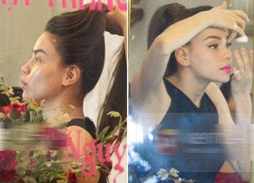 Ho Ngoc Ha 'tat bat' make up truoc gio dien hinh anh